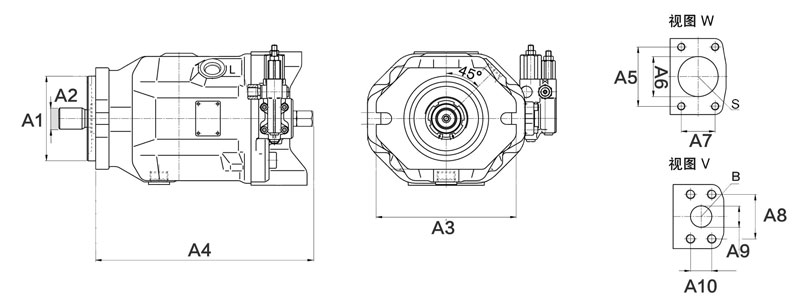 HZ-A10VSO31系列油泵安装结构图